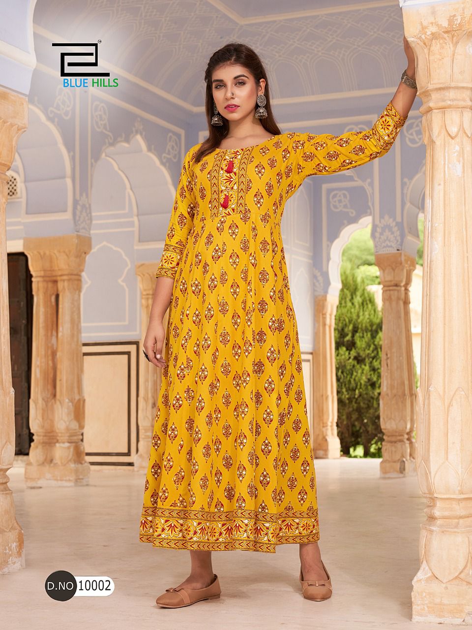 Blue Hills Hotstar 10 Rayon Fancy Party Wear Designer Long Kurti Collection
